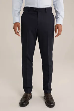 WE Fashion Slim pantalon donkerblauw