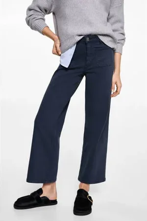 MANGO Casual broek donkerblauw