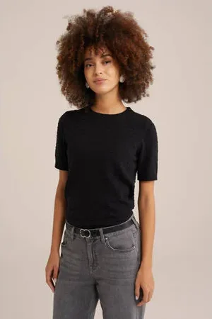 WE Fashion Trui zwart gebreid