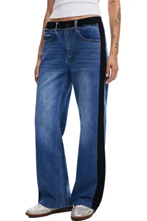 Desigual Mid waist straight leg jeans medium denim wash