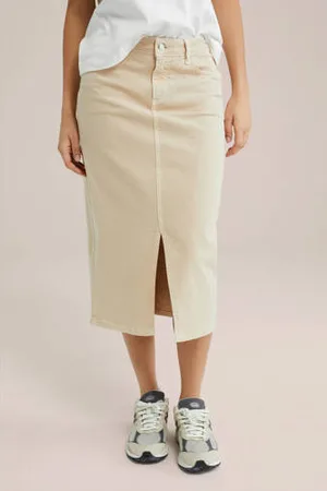 WE Fashion Blue Ridge spijkerrok beige