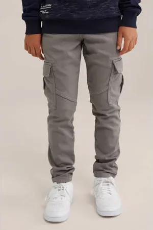 WE Fashion Blue Ridge slim fit cargobroek