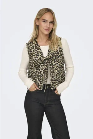 ONLY Gilet ONLANNABELL met panterprint