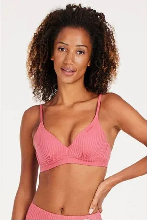 Protest High waist bikinibroekje MIXTYPE met ribstructuur roze