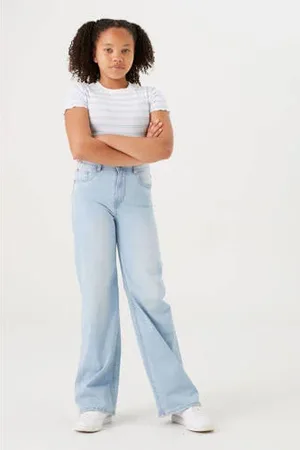 Garcia High waist wide leg jeans Annemay bleached
