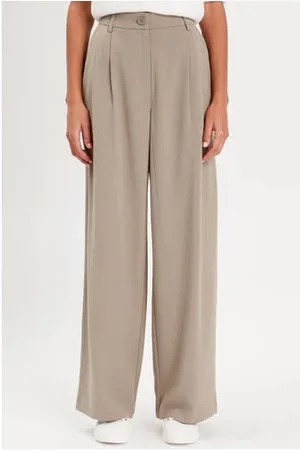 Cache Cache High waist wide leg pantalon grijsgroen