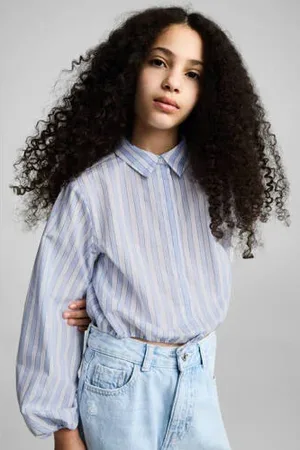 MANGO Blousetop blauw