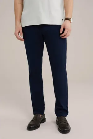 WE Fashion Slim chino donkerblauw