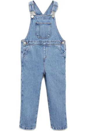 MANGO Tuinbroek medium blue denim