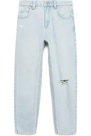 MANGO Regular waist mom jeans lichtblauw