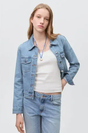 MANGO Spijkerjas medium blue denim