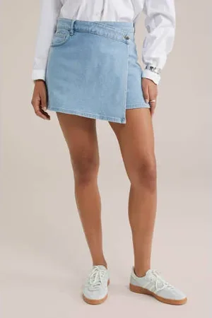 WE Fashion Blue Ridge skort light blue denim