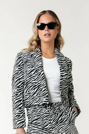 Colourful rebel Cropped blazer blazer zwart