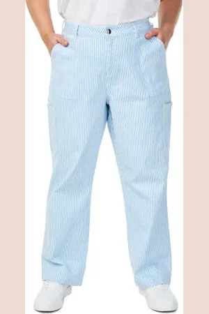 Zizzi Wide leg high waist broek blauw
