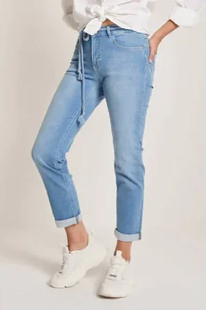 Para Mi High waist loose fit jeans light blue denim