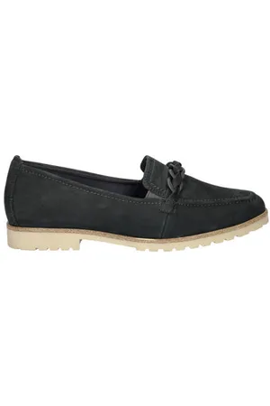 Tamaris Suède loafers donkerblauw