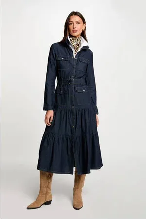 Morgan Spijkerjurk dark blue denim