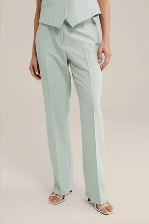 WE Fashion Flared pantalon mintgroen