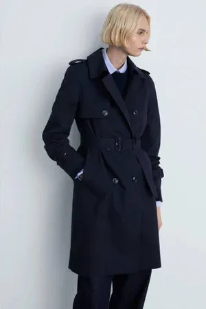 MANGO Trenchcoat donkerblauw