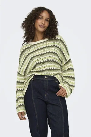 ONLY Trui groen crochet