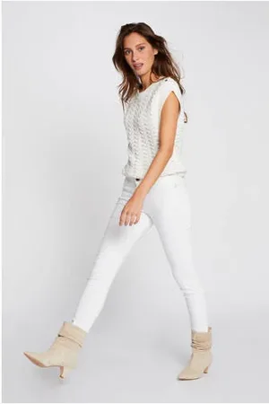 Morgan Low waist skinny jeans off white