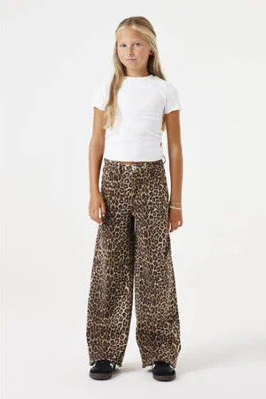 Garcia Straight fit broek met panterprint