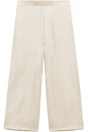 MANGO Straight casual broek beige