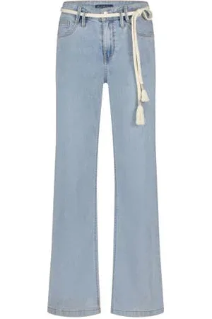 Red Button High waist wide leg jeans