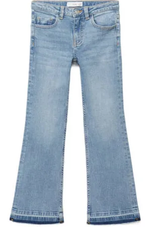 MANGO Regular waist flared jeans middenblauw