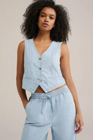 WE Fashion Gilet lichtblauw