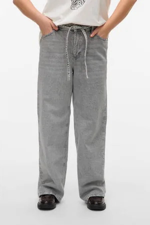 VERO MODA High waist wide leg jeans grey denim