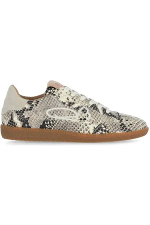 Fred de la Bretoniere Pearl Sign leren sneakers met slangenprint