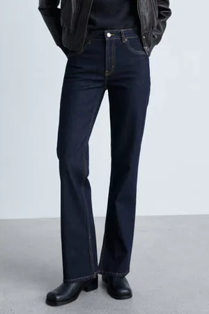 MANGO Flared jeans dark blue denim