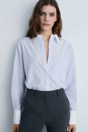 MANGO Blouse lichtblauw