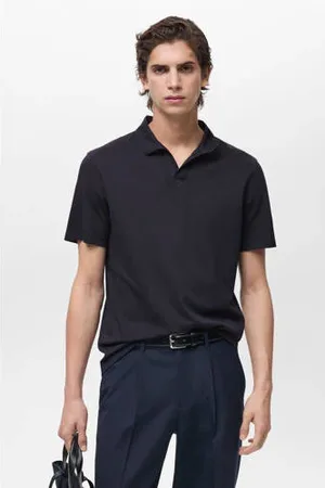MANGO Slim polo fijn gebreid