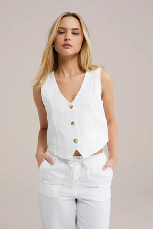 WE Fashion Gilet wit