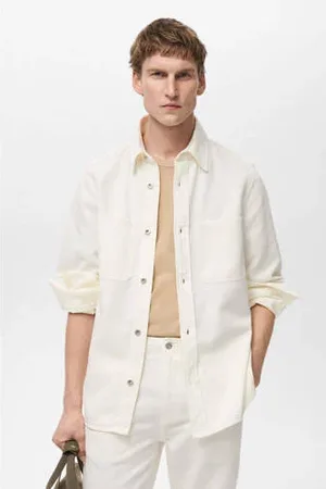 MANGO Overshirt ecru