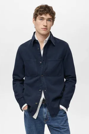 MANGO Overshirt donkerblauw