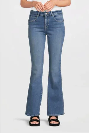 LTB High waist flared jeans dark blue denim