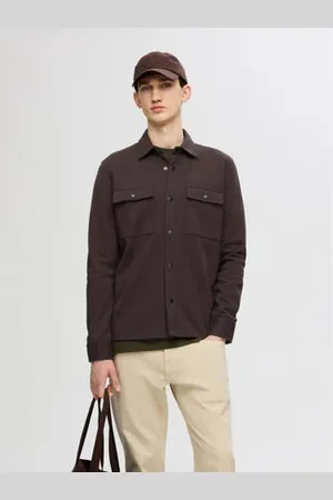 SELECTED Overshirt bruin