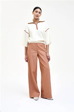 CKS Wide leg high waist casual broek oranje