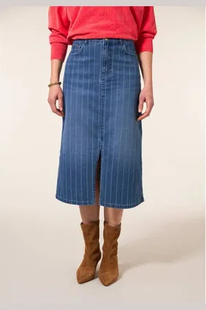 Miss Etam Spijkerrok medium blue denim