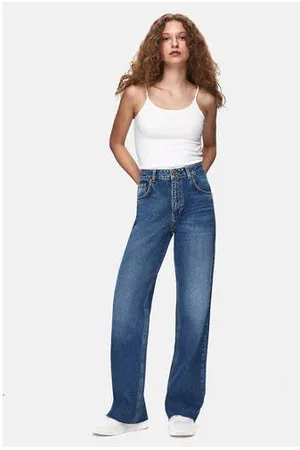 LTB High waist wide leg jeans dark blue denim