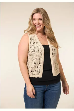 Miss Etam Gilet zand crochet