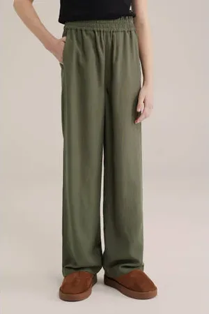 WE Fashion Straight palazzo broek groen