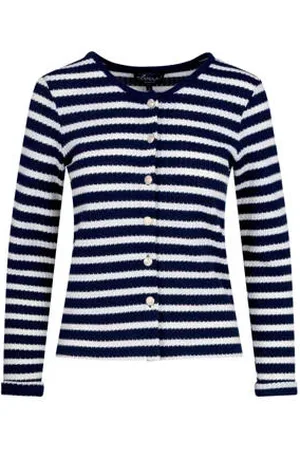 Elvira Vest marine fijn gebreid