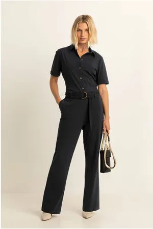 Expresso Travelstof bootcut jumpsuit