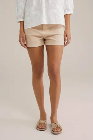 WE Fashion Blue Ridge slim regular waist casual short beige