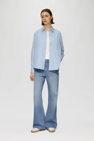 QS by s.Oliver High waist wide leg jeans medium blue denim
