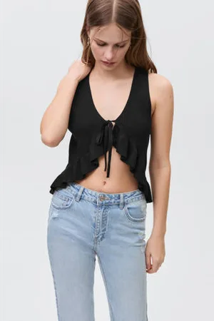 MANGO Mouwloze top